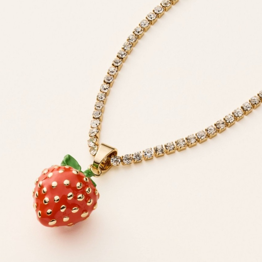 Strawberry Charm Tennis Necklace - kate spade New York x Target Gold